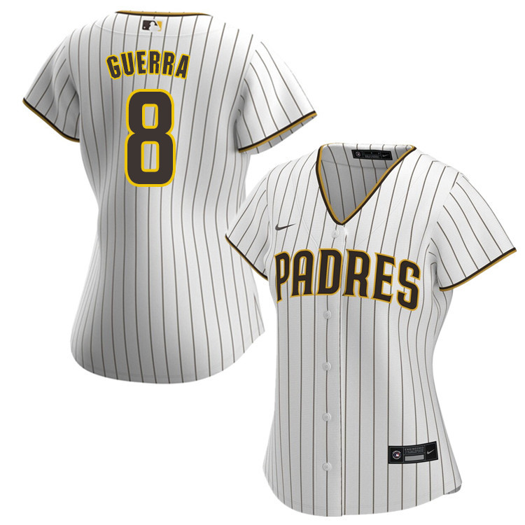 Nike Women #8 Javy Guerra San Diego Padres Baseball Jersey Sale-White - Click Image to Close
